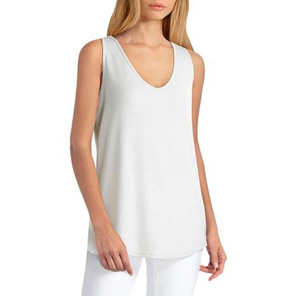 H by Halston Gray Stone Sleeveless V-Neck Tank Top NWT Size XS